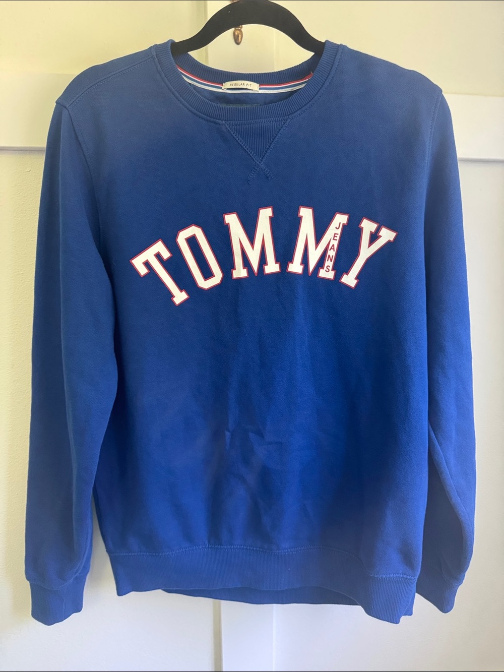 Tommy Hilfiger Royal Blue Crewneck Sweatshirt with Contrast Logo